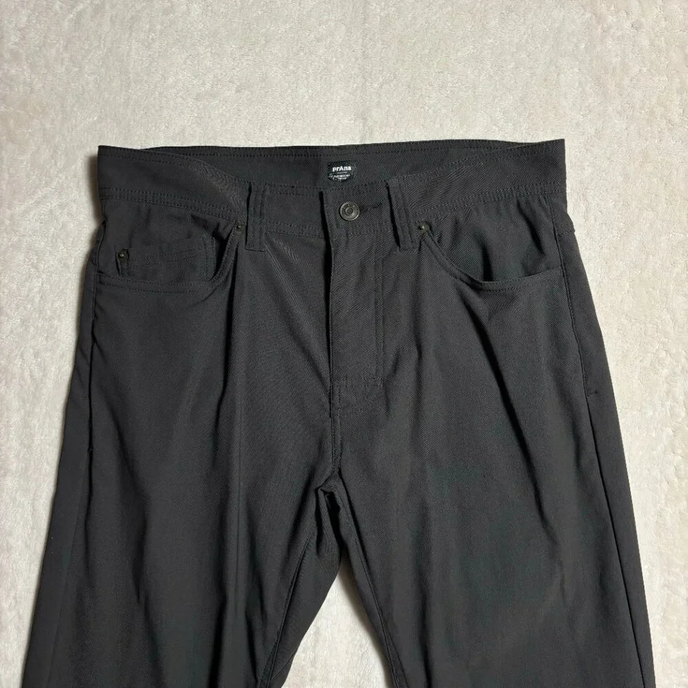 Prana‎ Womens Brion II 5-Pocket Pants Grey Lightweight Straight Fit Nylon 33x27